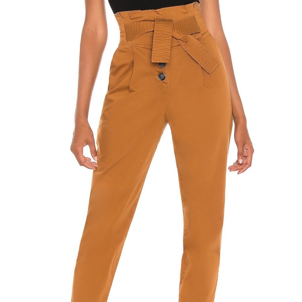 A.L.C. Krew Pant, Size 4, 97% Cotton/3% Elastane, Belted Paperbag Waist, NEW